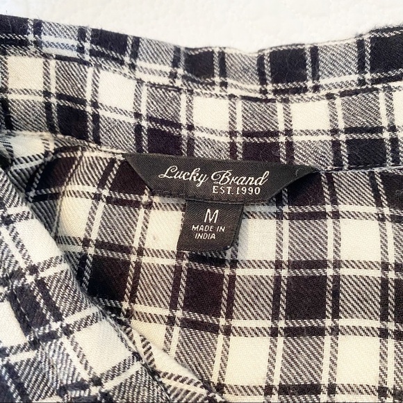 Lucky Brand Check Flannel Button Back Shirt - M - Picture 5 of 9